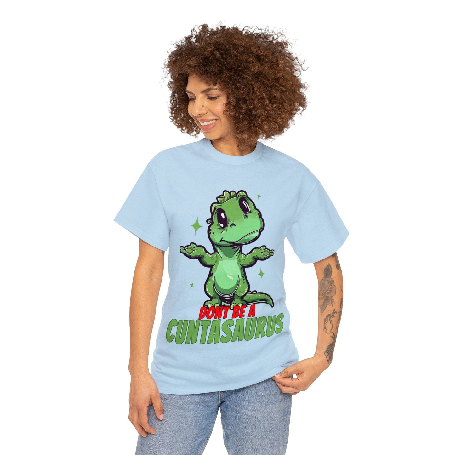 Dont Be A Cuntasaurus Graphic Tee Graphic Tees Australia Light Blue / S Graphic T-Shirt Australia -  Cool Graphic T-Shirts Online -  Dont Be A Cuntasaurus T-Shirt | Funny T-Shirts Australia