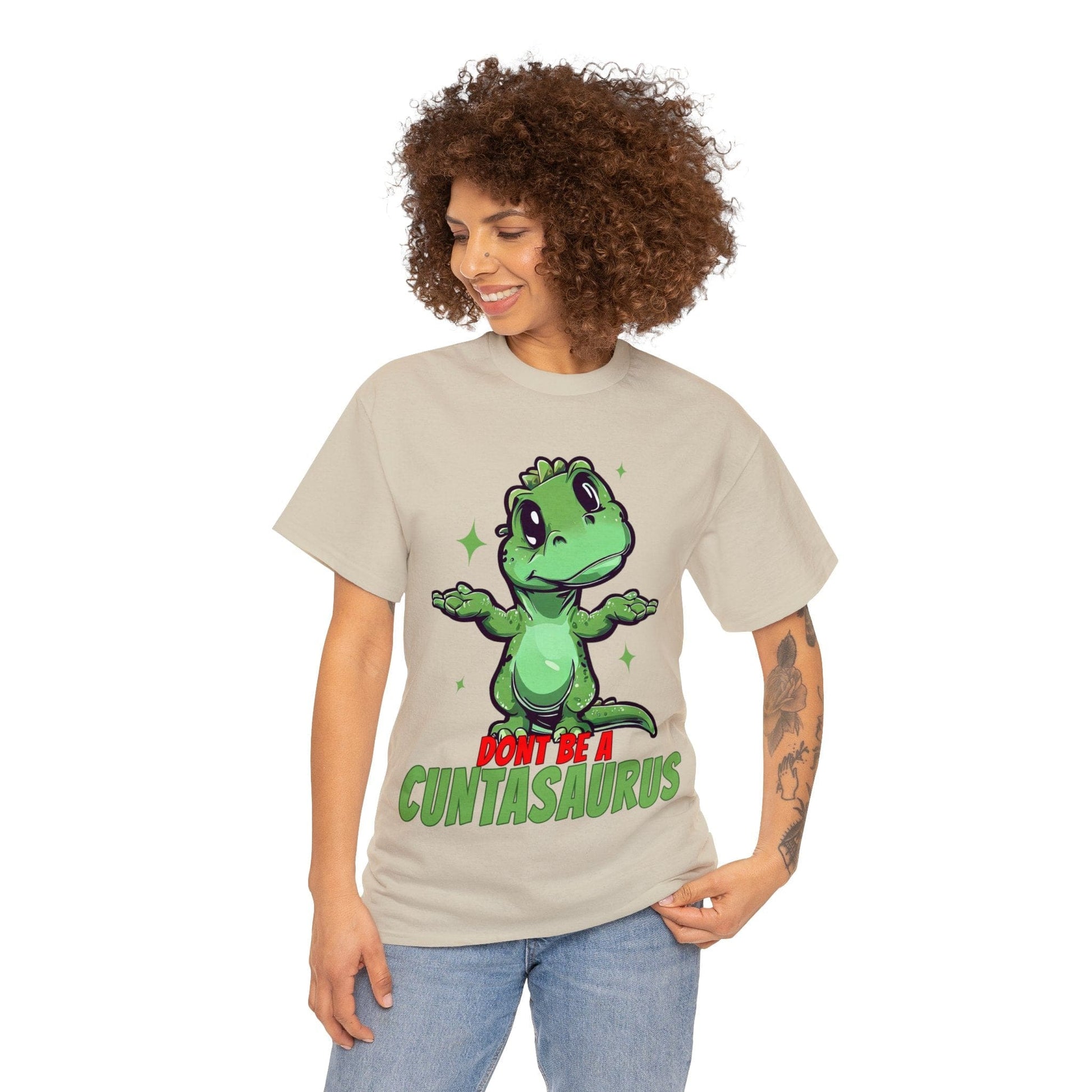 Dont Be A Cuntasaurus Graphic Tee Graphic Tees Australia Sand / S Graphic T-Shirt Australia -  Cool Graphic T-Shirts Online -  Dont Be A Cuntasaurus T-Shirt | Funny T-Shirts Australia