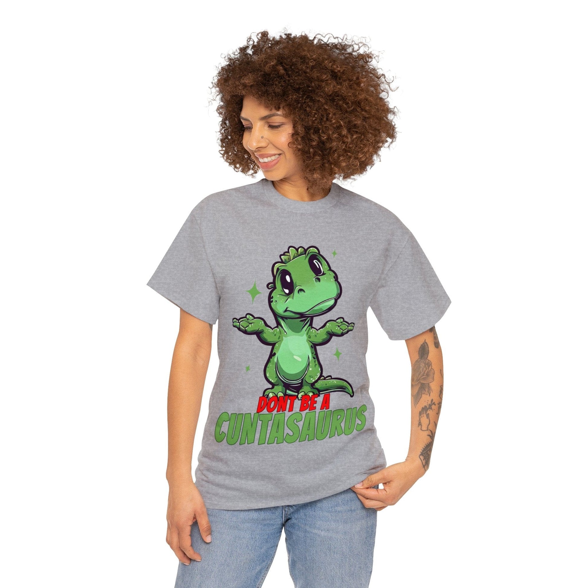 Dont Be A Cuntasaurus Graphic Tee Graphic Tees Australia Sport Grey / S Graphic T-Shirt Australia -  Cool Graphic T-Shirts Online -  Dont Be A Cuntasaurus T-Shirt | Funny T-Shirts Australia