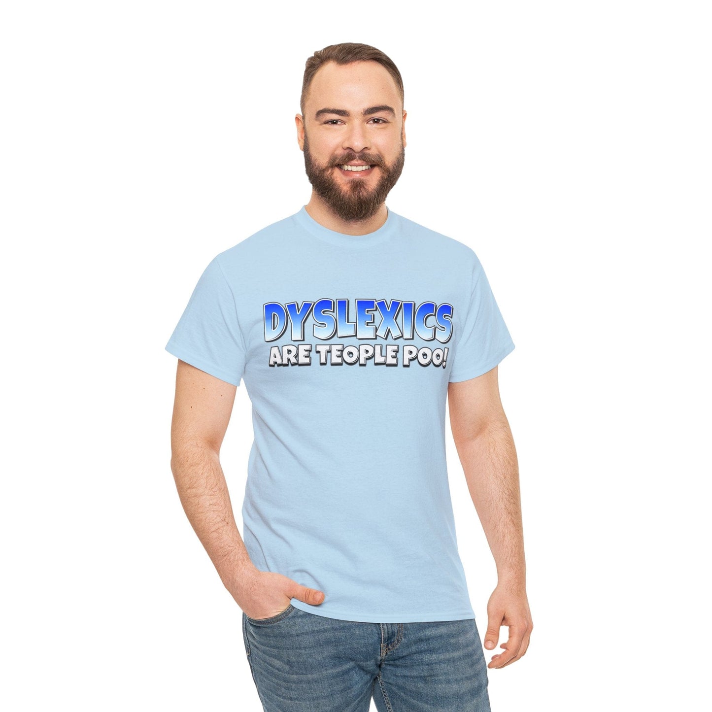 Dyslexics Are Teople Poo Graphic Tee Graphic Tees Australia Light Blue / S Graphic T-Shirt Australia -  Cool Graphic T-Shirts Online -  Dyslexics Are Teople Poo T-Shirt | Funny Offensive T-Shirts