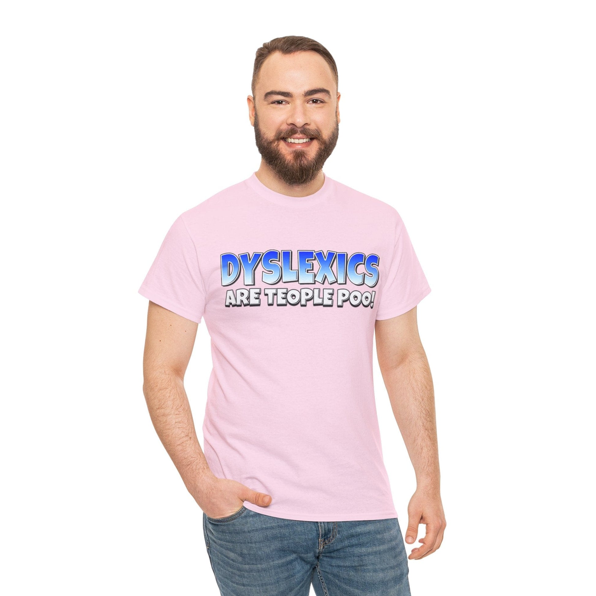 Dyslexics Are Teople Poo Graphic Tee Graphic Tees Australia Light Pink / S Graphic T-Shirt Australia -  Cool Graphic T-Shirts Online -  Dyslexics Are Teople Poo T-Shirt | Funny Offensive T-Shirts