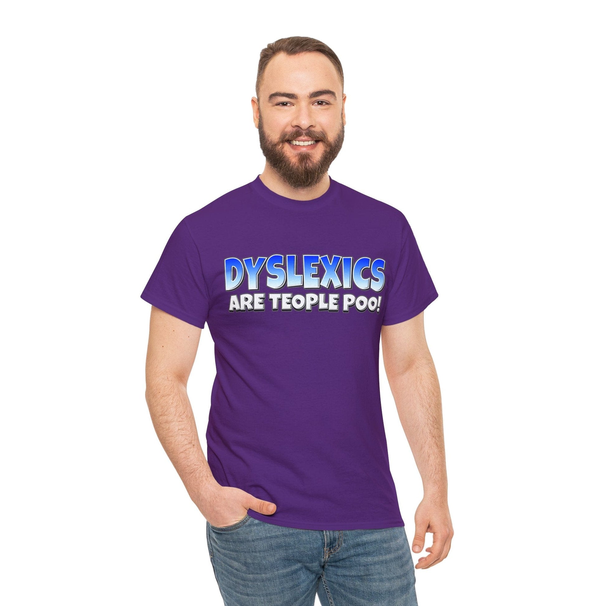 Dyslexics Are Teople Poo Graphic Tee Graphic Tees Australia Purple / S Graphic T-Shirt Australia -  Cool Graphic T-Shirts Online -  Dyslexics Are Teople Poo T-Shirt | Funny Offensive T-Shirts