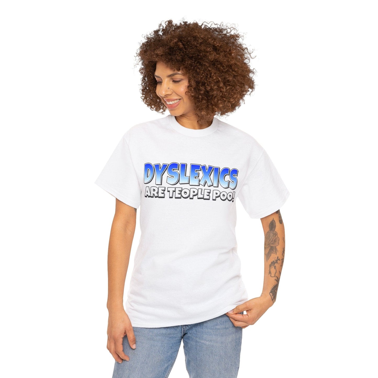 Dyslexics Are Teople Poo Graphic Tee Graphic Tees Australia Graphic T-Shirt Australia -  Cool Graphic T-Shirts Online -  Dyslexics Are Teople Poo T-Shirt | Funny Offensive T-Shirts