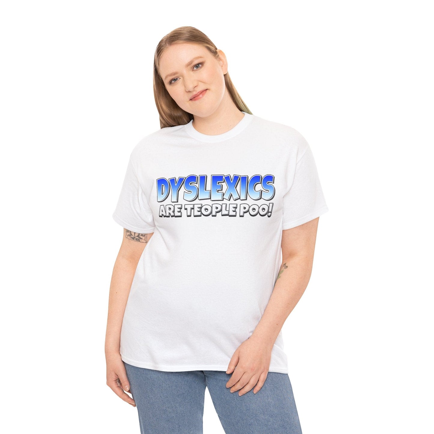 Dyslexics Are Teople Poo Graphic Tee Graphic Tees Australia Graphic T-Shirt Australia -  Cool Graphic T-Shirts Online -  Dyslexics Are Teople Poo T-Shirt | Funny Offensive T-Shirts