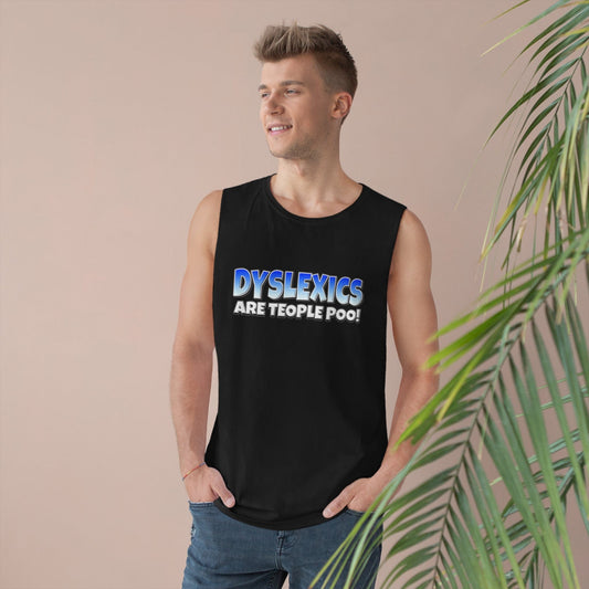 Dyslexics Are Teople Poo Tank Top Graphic Tees Australia Black / XS Graphic T-Shirt Australia -  Cool Graphic T-Shirts Online -  Dyslexics Are Teople Poo Tank Top | Funny Tank Tops Australia