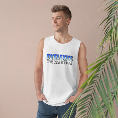 Dyslexics Are Teople Poo Tank Top Graphic Tees Australia White / XS Graphic T-Shirt Australia -  Cool Graphic T-Shirts Online -  Dyslexics Are Teople Poo Tank Top | Funny Tank Tops Australia