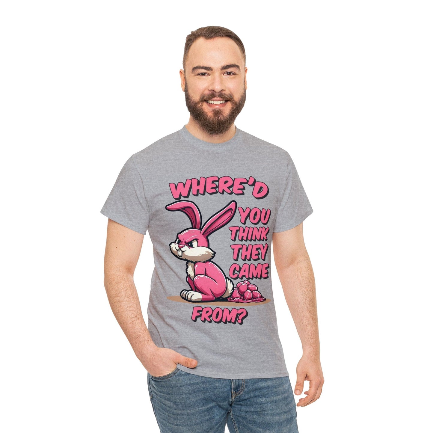 Easter Bunny Graphic Tee Graphic Tees Australia Sport Grey / S Graphic T-Shirt Australia -  Cool Graphic T-Shirts Online -  Easter Bunny T-Shirt | Funny Graphic T-Shirts Australia