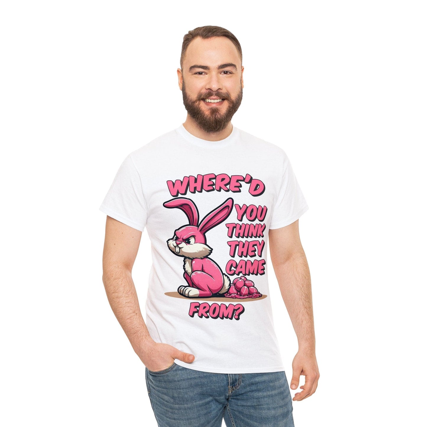 Easter Bunny Graphic Tee Graphic Tees Australia White / S Graphic T-Shirt Australia -  Cool Graphic T-Shirts Online -  Easter Bunny T-Shirt | Funny Graphic T-Shirts Australia