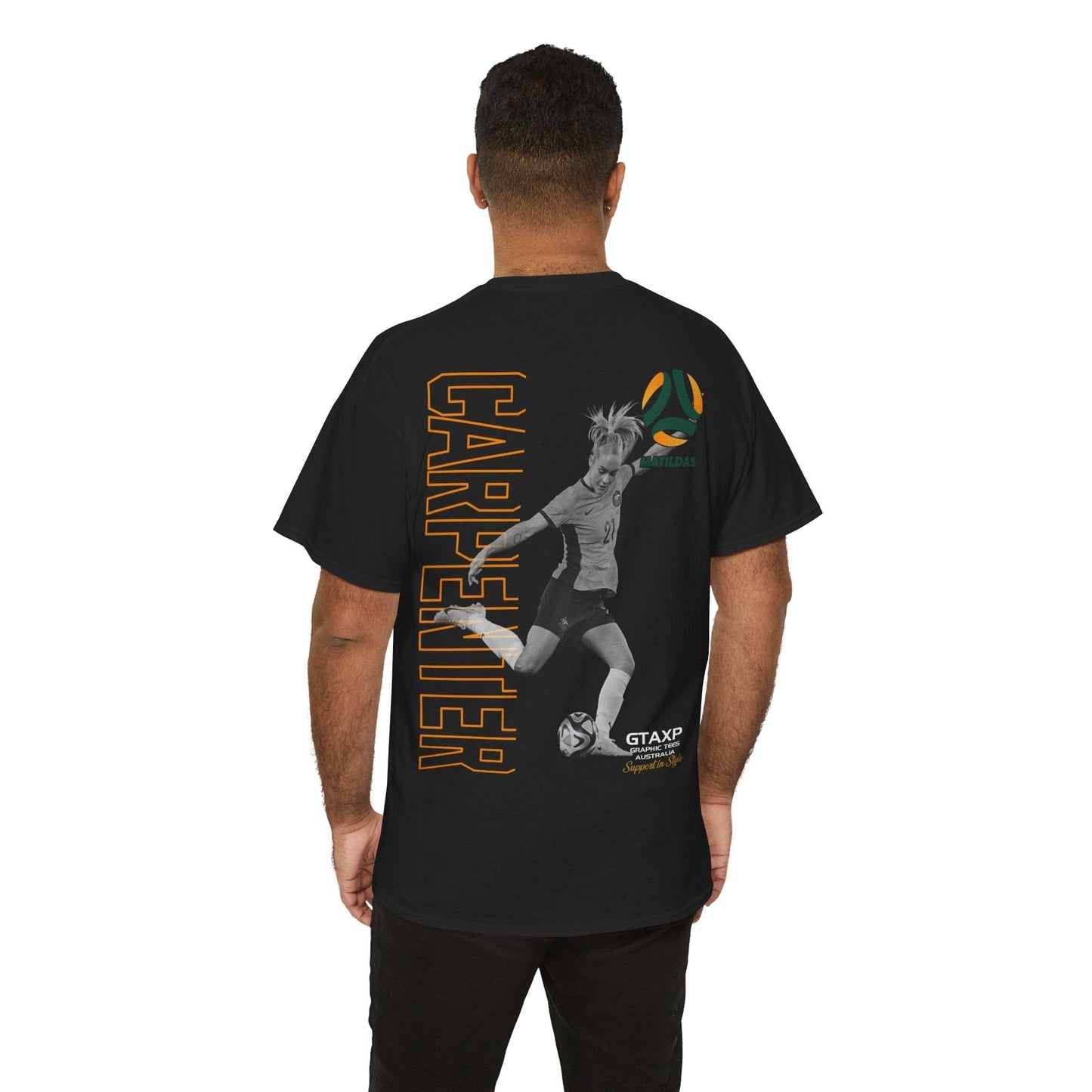 Ellie Carpenter Matildas Duo Graphic Tee Graphic Tees Australia Black / S Graphic T-Shirt Australia -  Cool Graphic T-Shirts Online -  Ellie Carpenter Matildas Duo T-Shirt | Matildas T-Shirts Australia