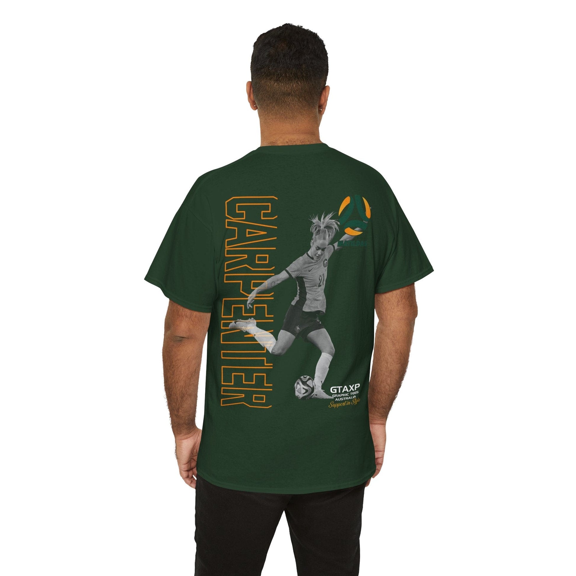 Ellie Carpenter Matildas Duo Graphic Tee Graphic Tees Australia Forest Green / S Graphic T-Shirt Australia -  Cool Graphic T-Shirts Online -  Ellie Carpenter Matildas Duo T-Shirt | Matildas T-Shirts Australia