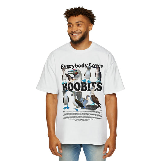 Everybody Loves Boobies Oversized Tee Graphic Tees Australia White / S Graphic T-Shirt Australia -  Cool Graphic T-Shirts Online - 