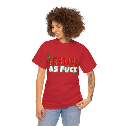 Festive As Fuck Graphic Tee Graphic Tees Australia Red / S Graphic T-Shirt Australia -  Cool Graphic T-Shirts Online -  Festive As Fuck T-Shirt | Funny Graphic T-Shirts Australia