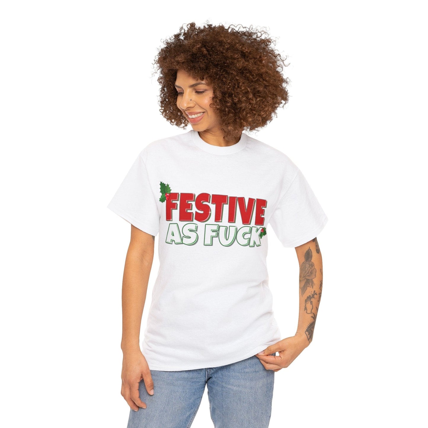 Festive As Fuck Graphic Tee Graphic Tees Australia White / S Graphic T-Shirt Australia -  Cool Graphic T-Shirts Online -  Festive As Fuck T-Shirt | Funny Graphic T-Shirts Australia