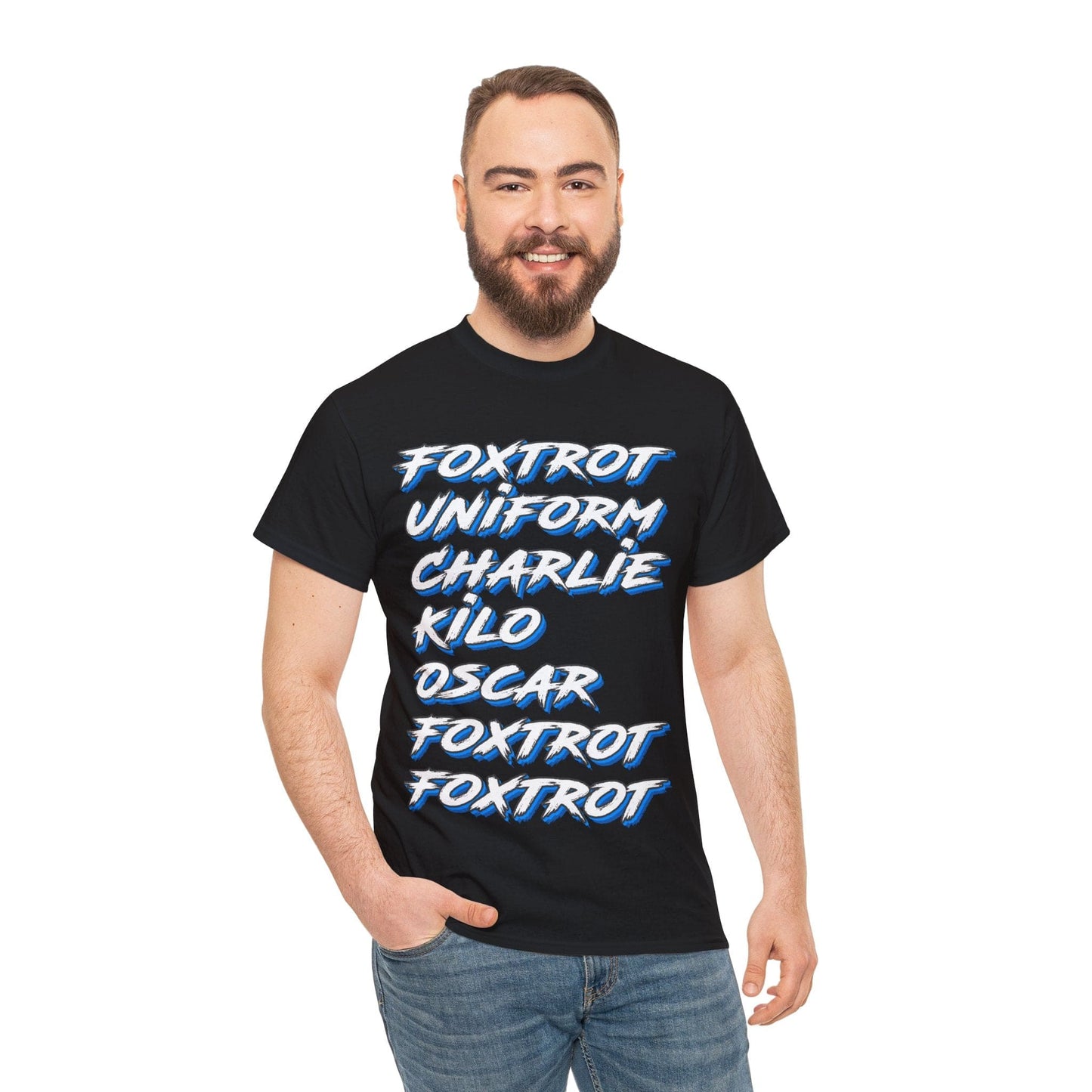 Foxtrot Uniform Charlie Kilo Graphic Tee Graphic Tees Australia Black / S Graphic T-Shirt Australia -  Cool Graphic T-Shirts Online -  Foxtrot Uniform Charlie Kilo T-Shirt | Rude Offensive T-Shirts Australia