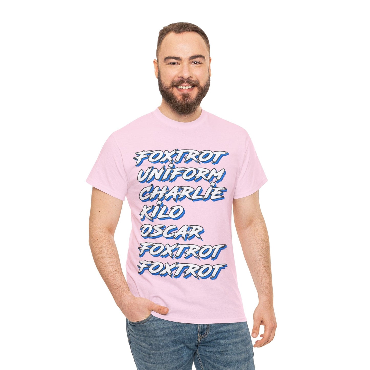 Foxtrot Uniform Charlie Kilo Graphic Tee Graphic Tees Australia Light Pink / S Graphic T-Shirt Australia -  Cool Graphic T-Shirts Online -  Foxtrot Uniform Charlie Kilo T-Shirt | Rude Offensive T-Shirts Australia