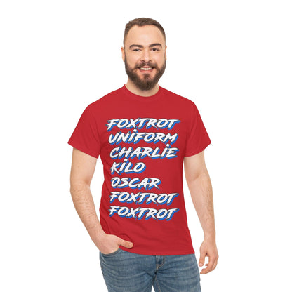 Foxtrot Uniform Charlie Kilo Graphic Tee Graphic Tees Australia Red / S Graphic T-Shirt Australia -  Cool Graphic T-Shirts Online -  Foxtrot Uniform Charlie Kilo T-Shirt | Rude Offensive T-Shirts Australia