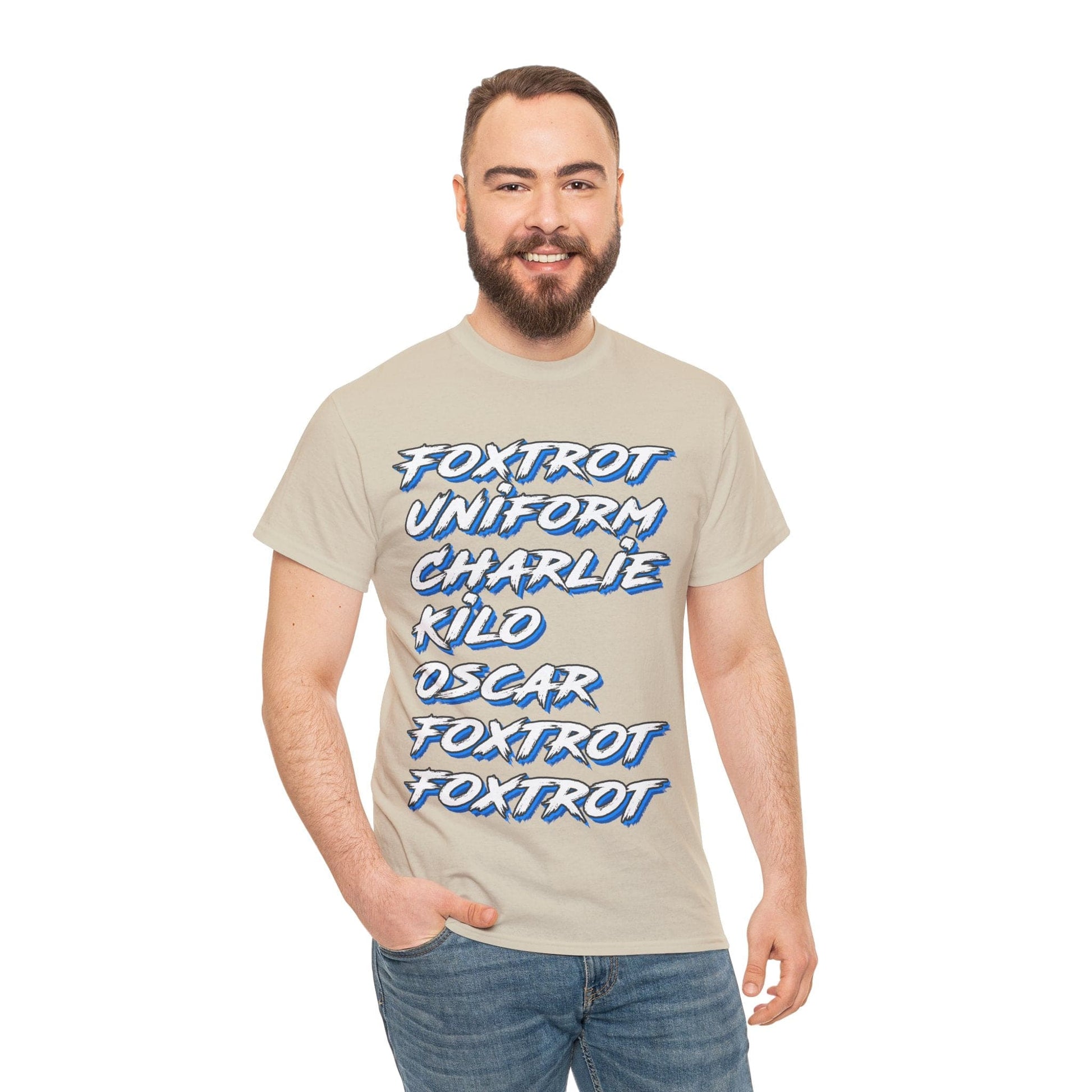 Foxtrot Uniform Charlie Kilo Graphic Tee Graphic Tees Australia Sand / S Graphic T-Shirt Australia -  Cool Graphic T-Shirts Online -  Foxtrot Uniform Charlie Kilo T-Shirt | Rude Offensive T-Shirts Australia