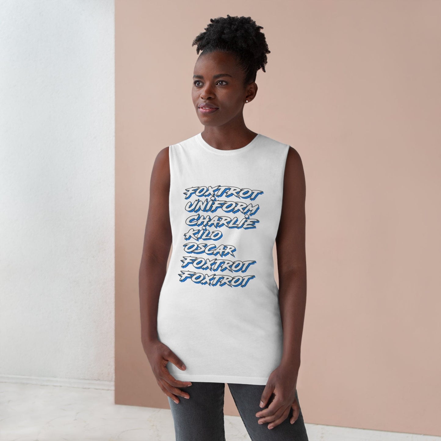 Foxtrot Uniform Charlie Kilo Tank Top Graphic Tees Australia Graphic T-Shirt Australia -  Cool Graphic T-Shirts Online - 