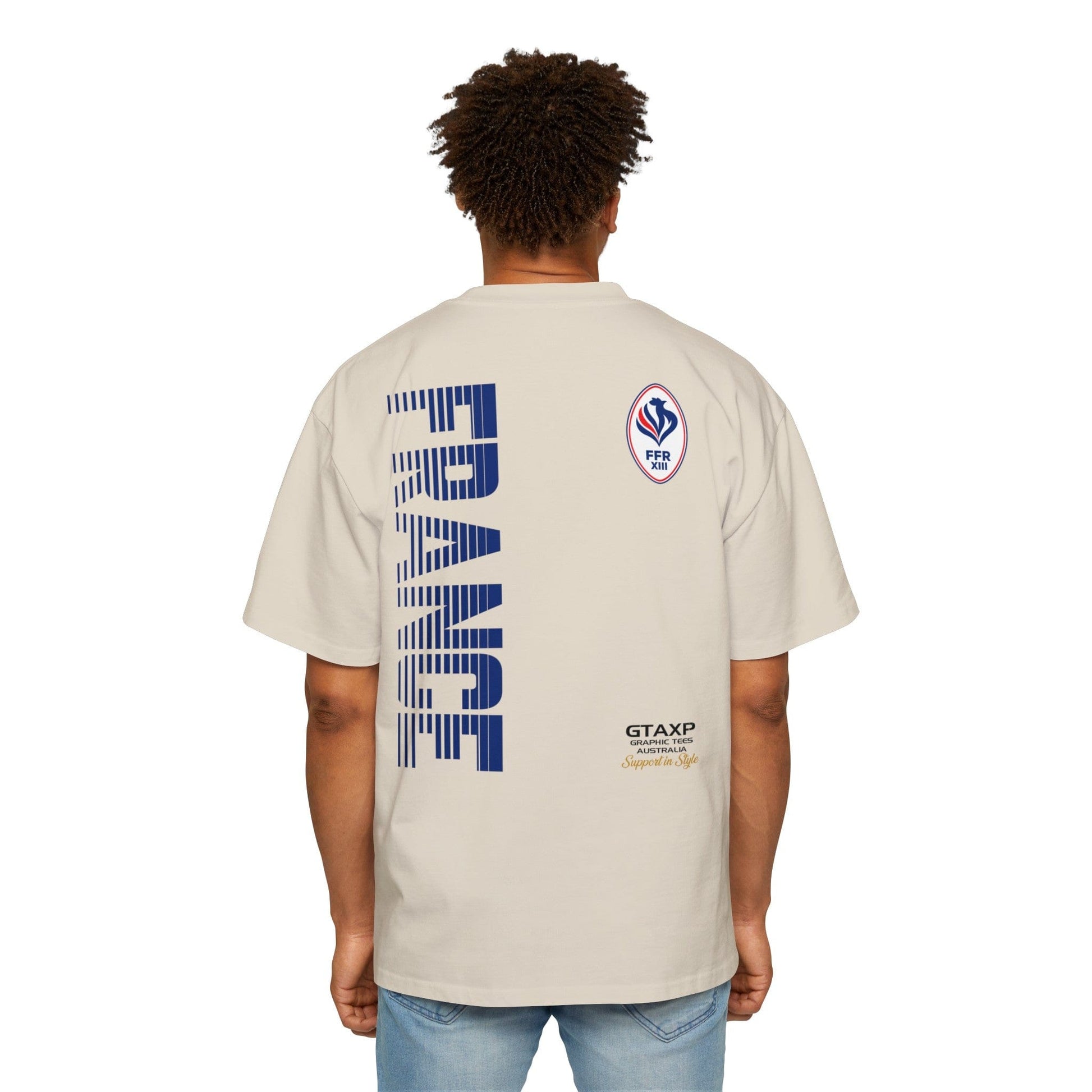 France World Cup Oversized Tee Graphic Tees Australia Ecru / S Graphic T-Shirt Australia -  Cool Graphic T-Shirts Online -  France World Cup Oversized Tee | France Rugby League Merchandise