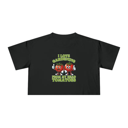 From My Head Tomatoes Crop Tee Graphic Tees Australia Graphic T-Shirt Australia -  Cool Graphic T-Shirts Online - 