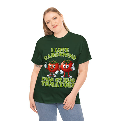 From My Head Tomatoes Graphic Tee Graphic Tees Australia Forest Green / S Graphic T-Shirt Australia -  Cool Graphic T-Shirts Online -  I Love Gardening, From My Head Tomatoes T-Shirt