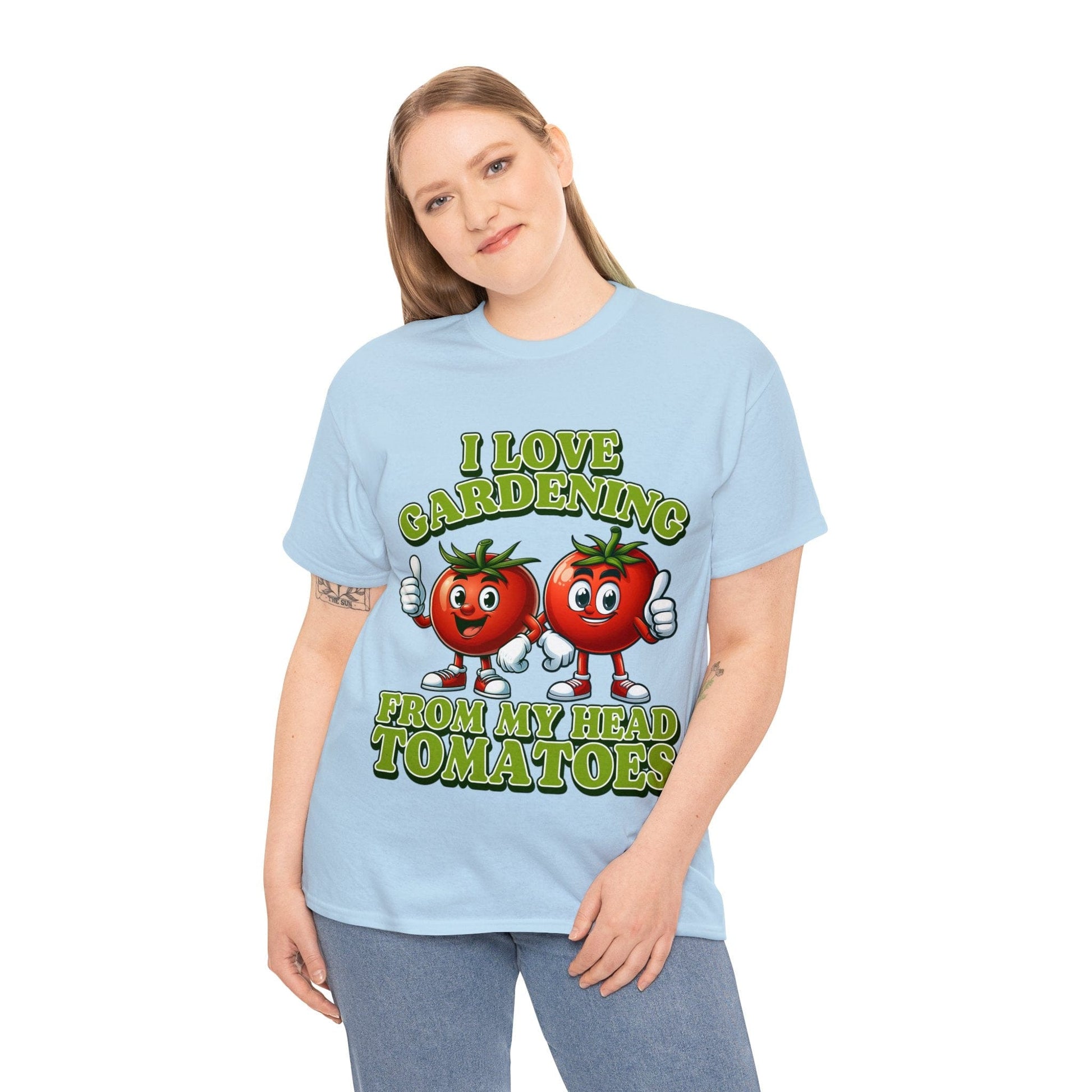 From My Head Tomatoes Graphic Tee Graphic Tees Australia Light Blue / S Graphic T-Shirt Australia -  Cool Graphic T-Shirts Online -  I Love Gardening, From My Head Tomatoes T-Shirt