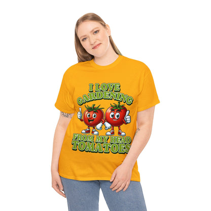 From My Head Tomatoes Graphic Tee Graphic Tees Australia Gold / S Graphic T-Shirt Australia -  Cool Graphic T-Shirts Online -  I Love Gardening, From My Head Tomatoes T-Shirt