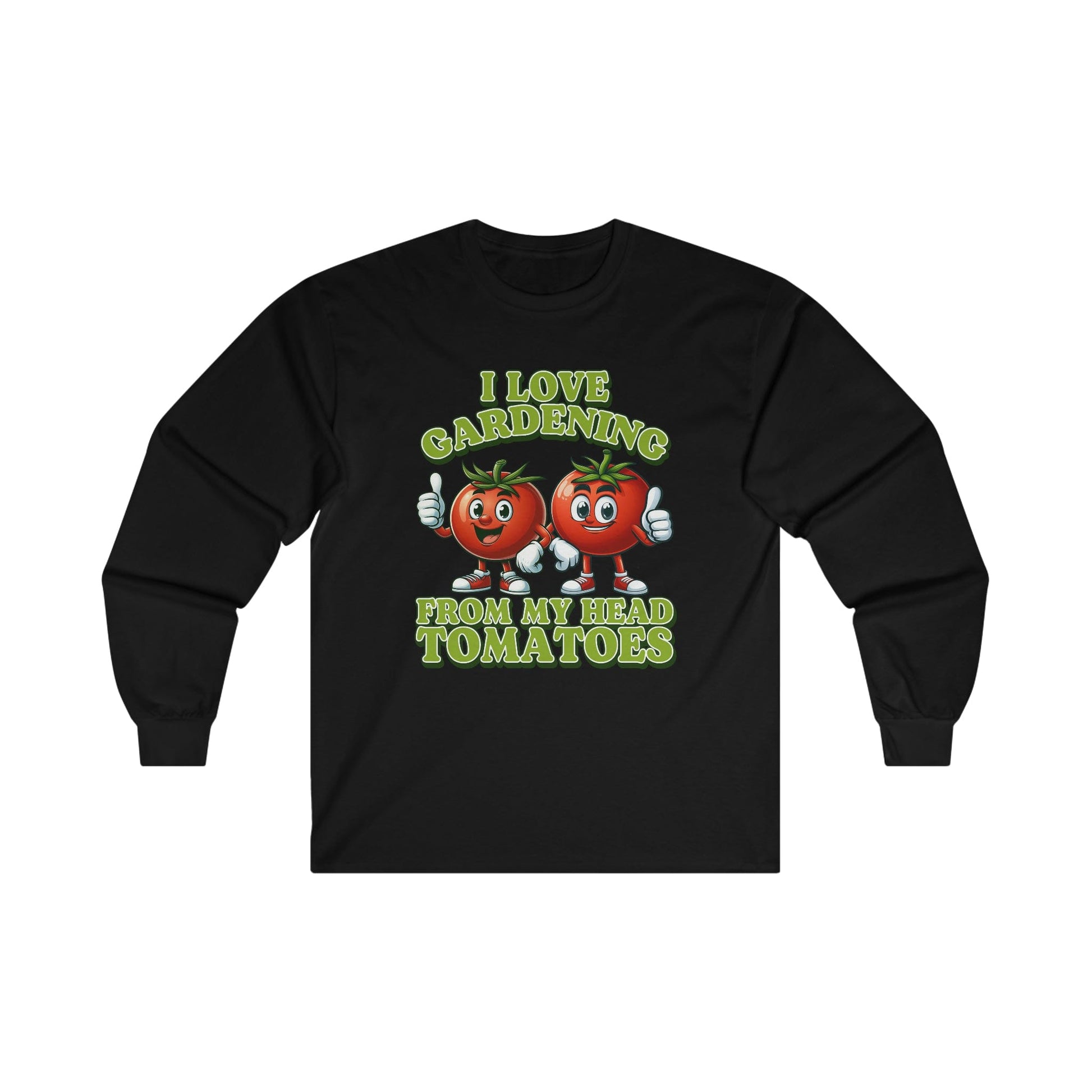 From My Head Tomatoes Long Sleeve Graphic Tees Australia S / Black Graphic T-Shirt Australia -  Cool Graphic T-Shirts Online -  I Love Gardening From My Head Tomatoes Long Sleeve T-Shirt