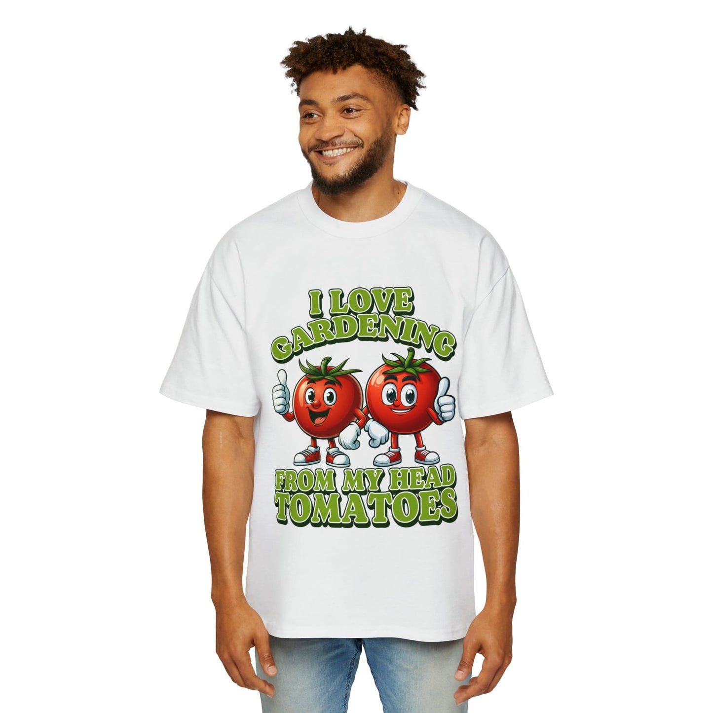 From My Head Tomatoes Oversized Tee Graphic Tees Australia White / S Graphic T-Shirt Australia -  Cool Graphic T-Shirts Online -  I Love Gardening, From My Head Tomatoes Oversized Tee