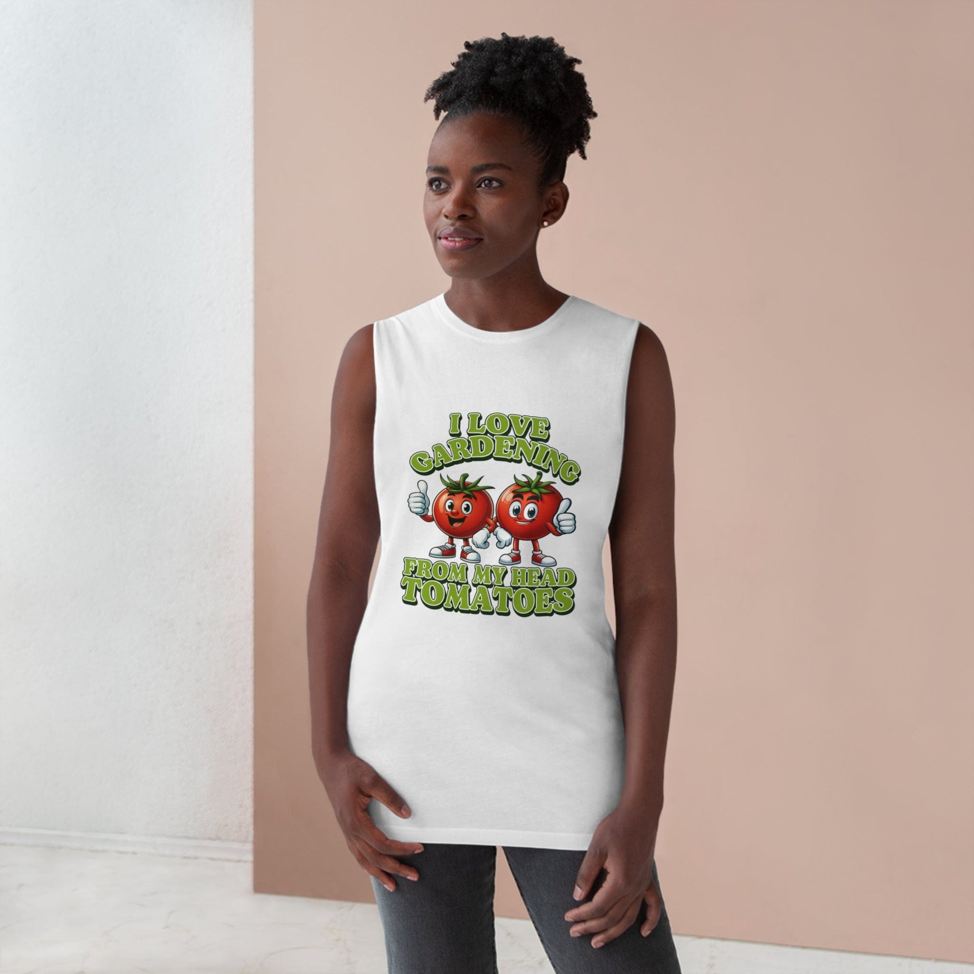 From My Head Tomatoes Tank Top Graphic Tees Australia White / XS Graphic T-Shirt Australia -  Cool Graphic T-Shirts Online -  From My Head Tomatoes Tank Top | Funny Tank Tops Australia