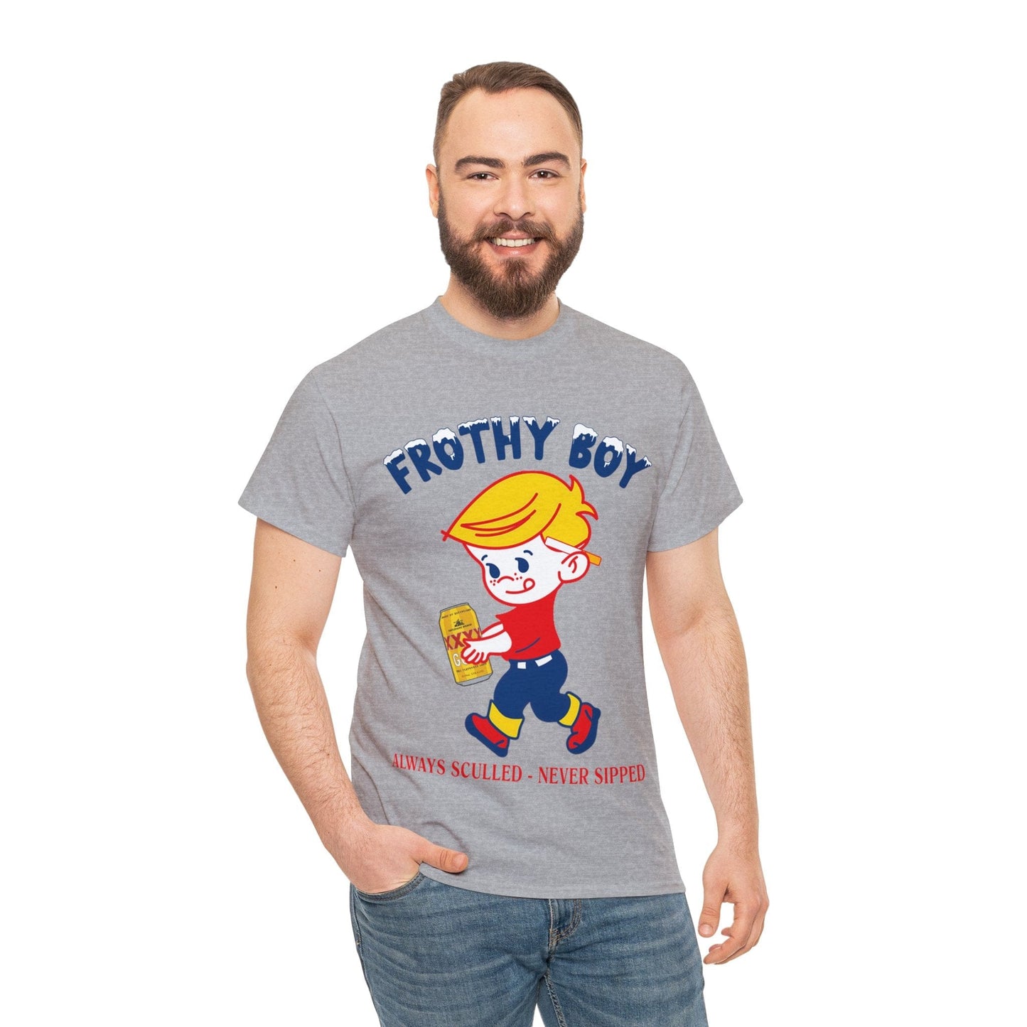 Frothy Boy Graphic Tee Graphic Tees Australia Sport Grey / S Graphic T-Shirt Australia -  Cool Graphic T-Shirts Online -  Frothy Boy Graphic Tee | Funny T-Shirts Australia