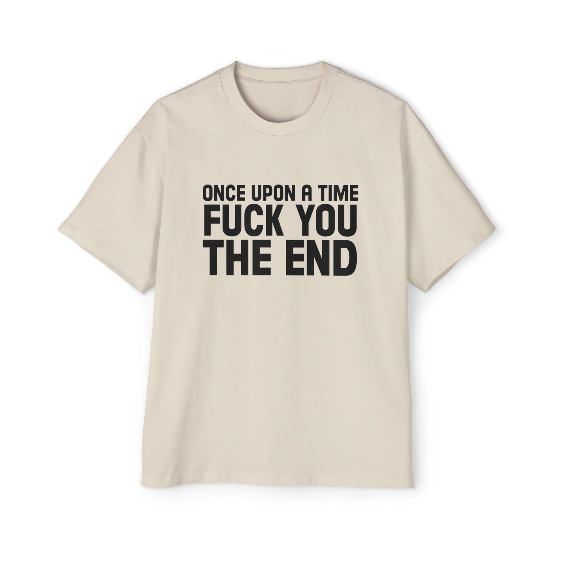 Fuck You, The End Oversized Tee Graphic Tees Australia Ecru / S Graphic T-Shirt Australia -  Cool Graphic T-Shirts Online - 