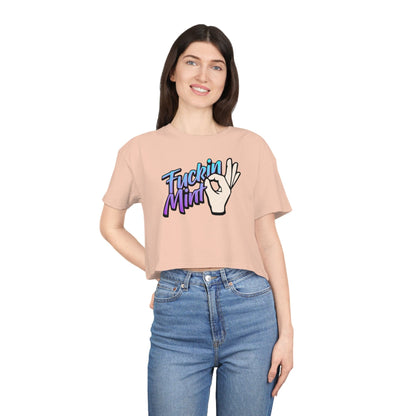 Fuckin Mint Crop Tee Graphic Tees Australia Pale Pink / XS Graphic T-Shirt Australia -  Cool Graphic T-Shirts Online -  Fuckin Mint Crop Tee | Womens Graphic T-Shirts Australia