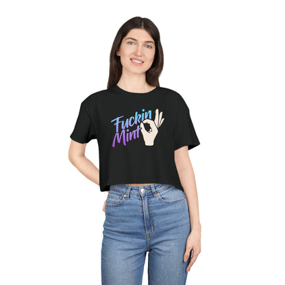 Fuckin Mint Crop Tee Graphic Tees Australia Black / XS Graphic T-Shirt Australia -  Cool Graphic T-Shirts Online -  Fuckin Mint Crop Tee | Womens Graphic T-Shirts Australia