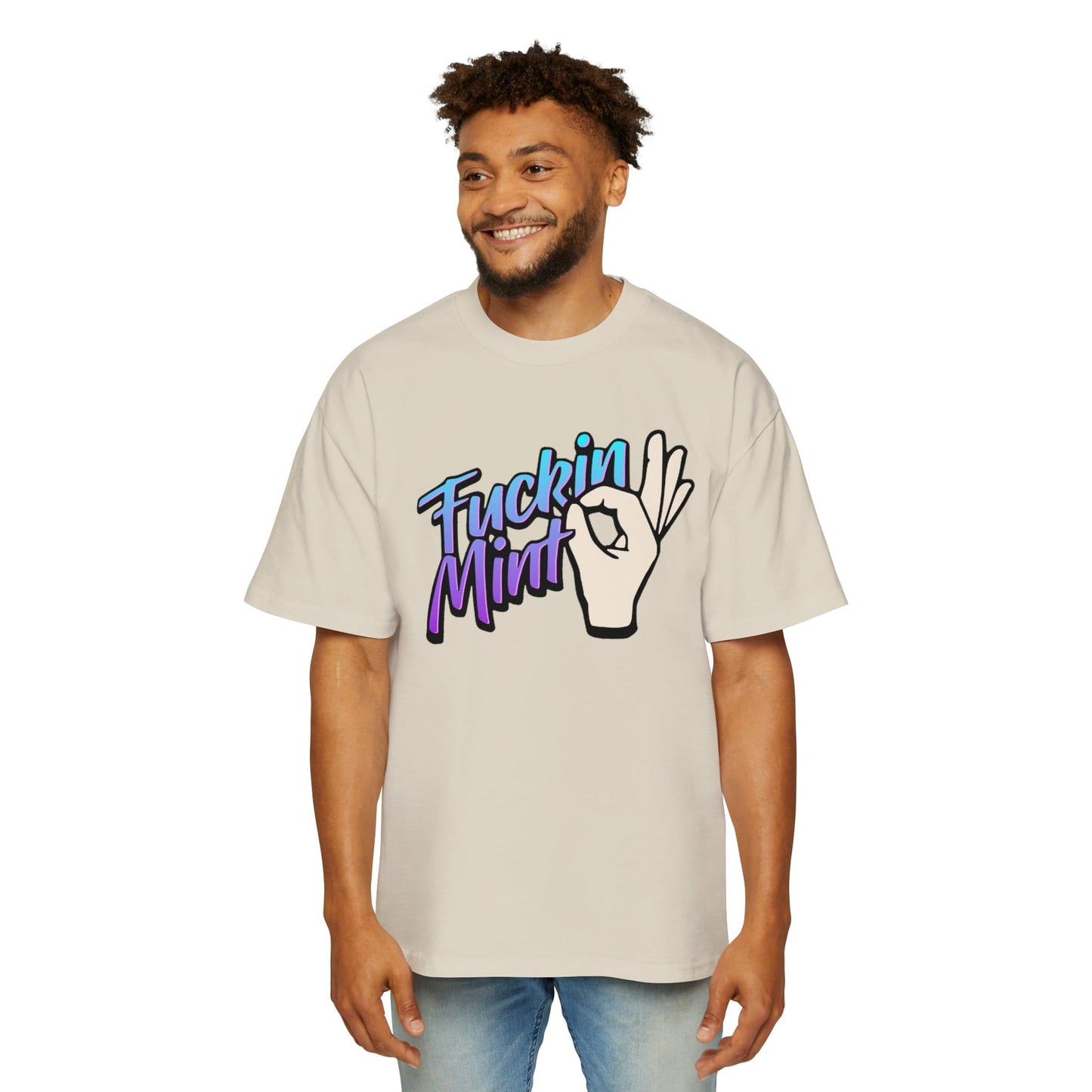 Fuckin Mint Oversized Tee Graphic Tees Australia Ecru / S Graphic T-Shirt Australia -  Cool Graphic T-Shirts Online -  Fuckin Mint Oversized Tee | Funny Aussie T-Shirts Australia