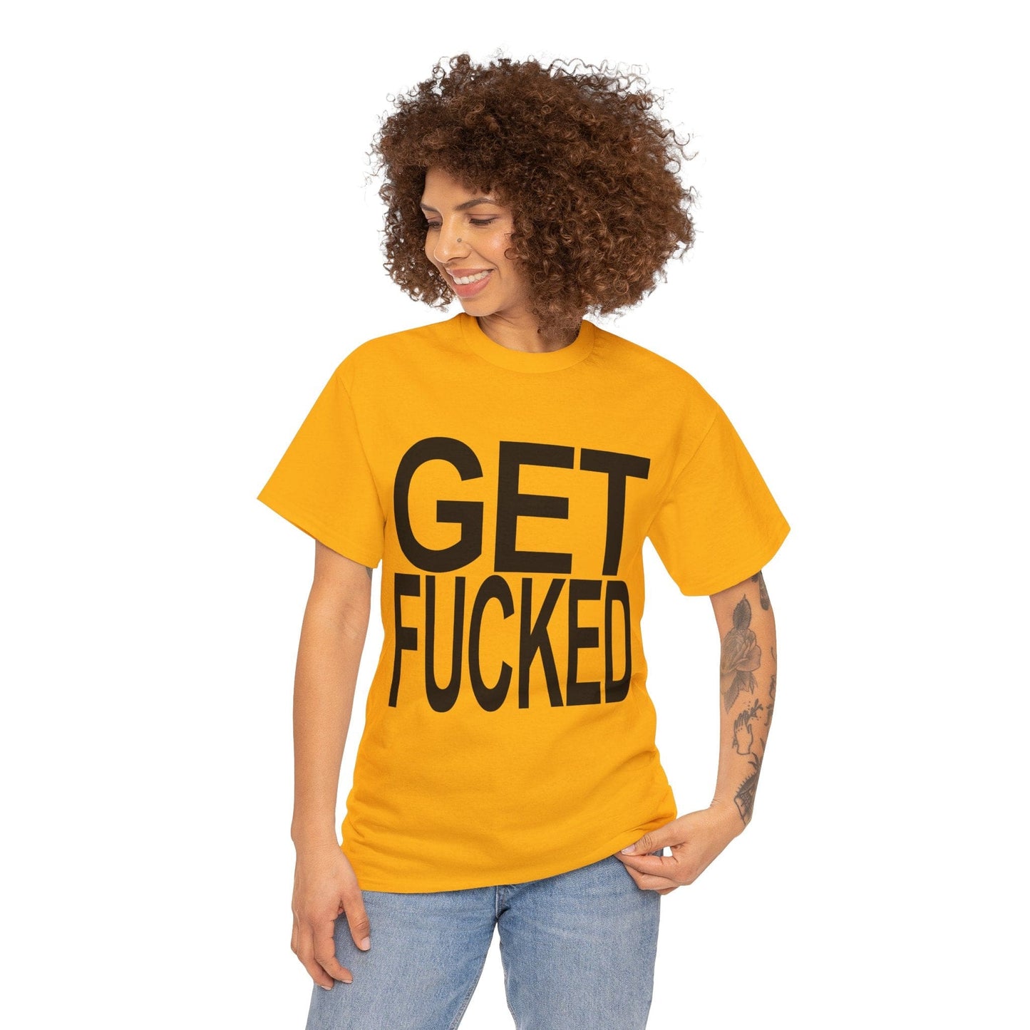 Get Fucked Graphic Tee Graphic Tees Australia Gold / S Graphic T-Shirt Australia -  Cool Graphic T-Shirts Online -  Get Fucked T-Shirt | Funny Graphic T-Shirts Australia