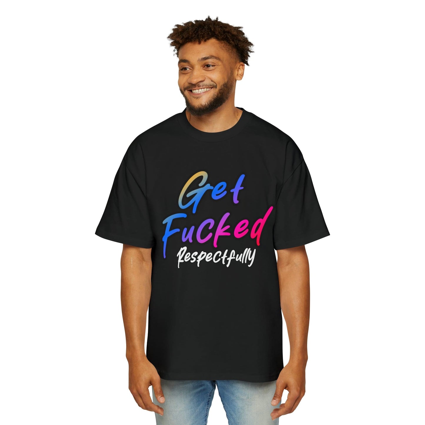 Get Fucked Respectfully Oversized Tee Graphic Tees Australia Black / S Graphic T-Shirt Australia -  Cool Graphic T-Shirts Online - 