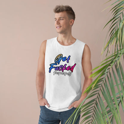 Get Fucked Respectfully Tank Top Graphic Tees Australia White / XS Graphic T-Shirt Australia -  Cool Graphic T-Shirts Online - 