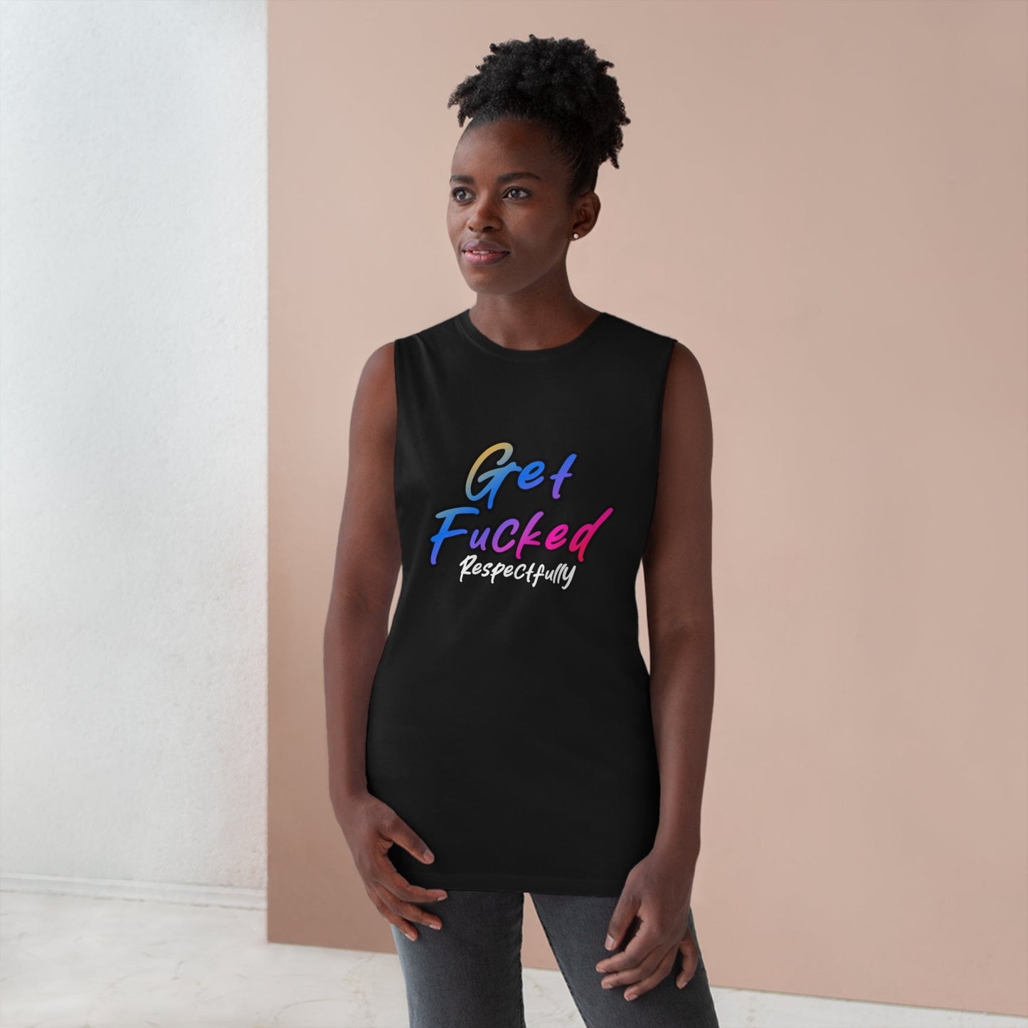 Get Fucked Respectfully Tank Top Graphic Tees Australia Graphic T-Shirt Australia -  Cool Graphic T-Shirts Online - 