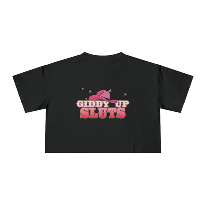 Giddy Up Sluts Crop Tee Graphic Tees Australia Graphic T-Shirt Australia -  Cool Graphic T-Shirts Online -  Giddy Up Sluts Crop Tee | Womens Graphic T-Shirts Australia