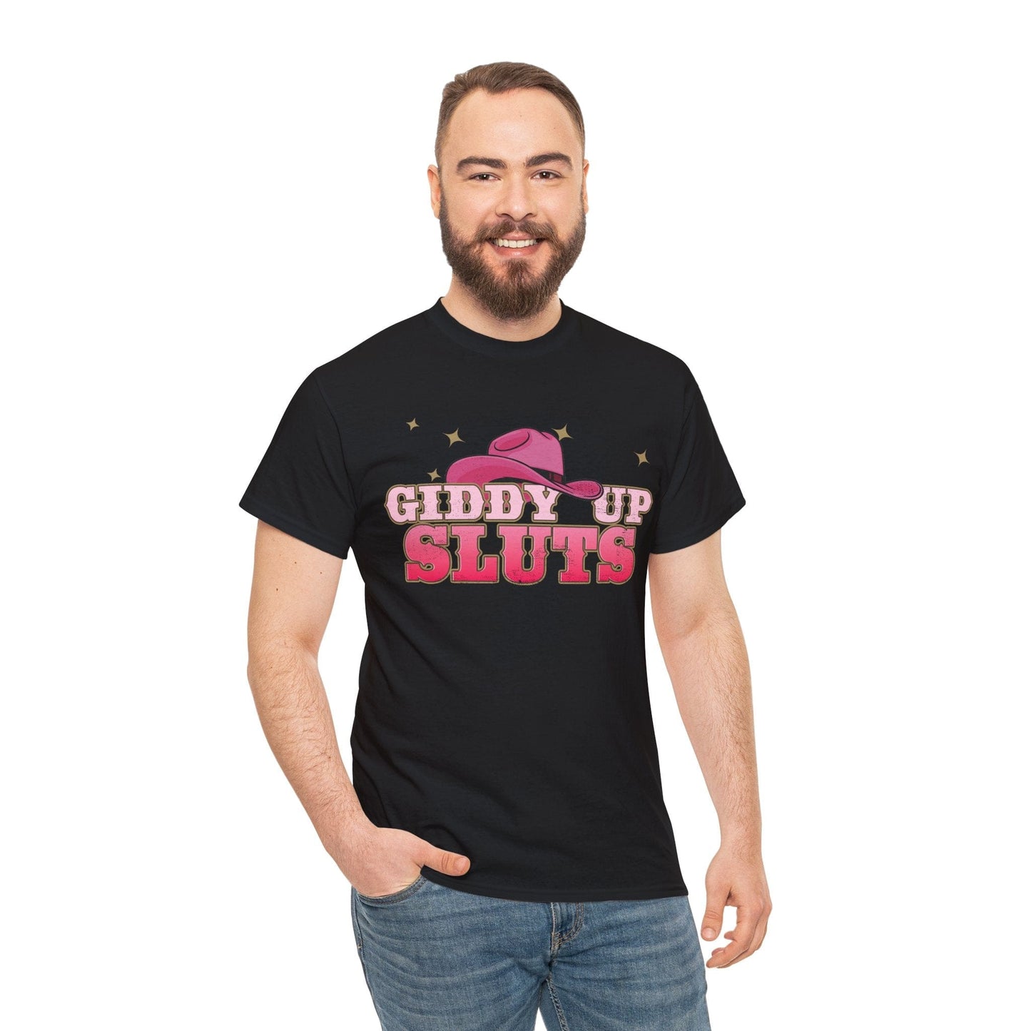 Giddy Up Sluts Graphic Tee Graphic Tees Australia Graphic T-Shirt Australia -  Cool Graphic T-Shirts Online -  Giddy Up Sluts T-Shirt | Rude And Offensive T-Shirts Australia