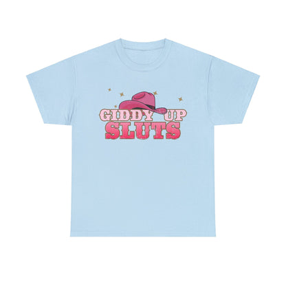 Giddy Up Sluts Graphic Tee Graphic Tees Australia Graphic T-Shirt Australia -  Cool Graphic T-Shirts Online -  Giddy Up Sluts T-Shirt | Rude And Offensive T-Shirts Australia