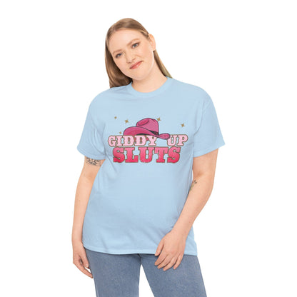 Giddy Up Sluts Graphic Tee Graphic Tees Australia Graphic T-Shirt Australia -  Cool Graphic T-Shirts Online -  Giddy Up Sluts T-Shirt | Rude And Offensive T-Shirts Australia