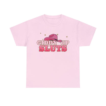 Giddy Up Sluts Graphic Tee Graphic Tees Australia Graphic T-Shirt Australia -  Cool Graphic T-Shirts Online -  Giddy Up Sluts T-Shirt | Rude And Offensive T-Shirts Australia