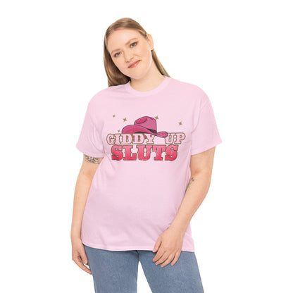 Giddy Up Sluts Graphic Tee Graphic Tees Australia Graphic T-Shirt Australia -  Cool Graphic T-Shirts Online -  Giddy Up Sluts T-Shirt | Rude And Offensive T-Shirts Australia