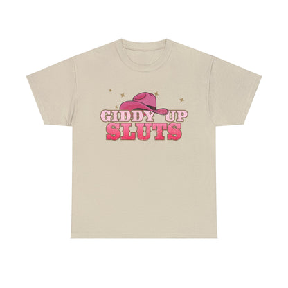 Giddy Up Sluts Graphic Tee Graphic Tees Australia Graphic T-Shirt Australia -  Cool Graphic T-Shirts Online -  Giddy Up Sluts T-Shirt | Rude And Offensive T-Shirts Australia