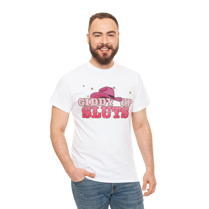 Giddy Up Sluts Graphic Tee Graphic Tees Australia Graphic T-Shirt Australia -  Cool Graphic T-Shirts Online -  Giddy Up Sluts T-Shirt | Rude And Offensive T-Shirts Australia