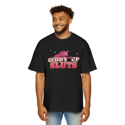 Giddy Up Sluts Oversized Tee Graphic Tees Australia Black / S Graphic T-Shirt Australia -  Cool Graphic T-Shirts Online -  Giddy Up Sluts Oversized Tee | Funny Oversized T-Shirts Australia