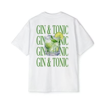 Gin & Tonic Oversized Tee Graphic Tees Australia White / S Graphic T-Shirt Australia -  Cool Graphic T-Shirts Online -  Gin & Tonic Oversized Tee | Oversized Graphic T-Shirts Australia