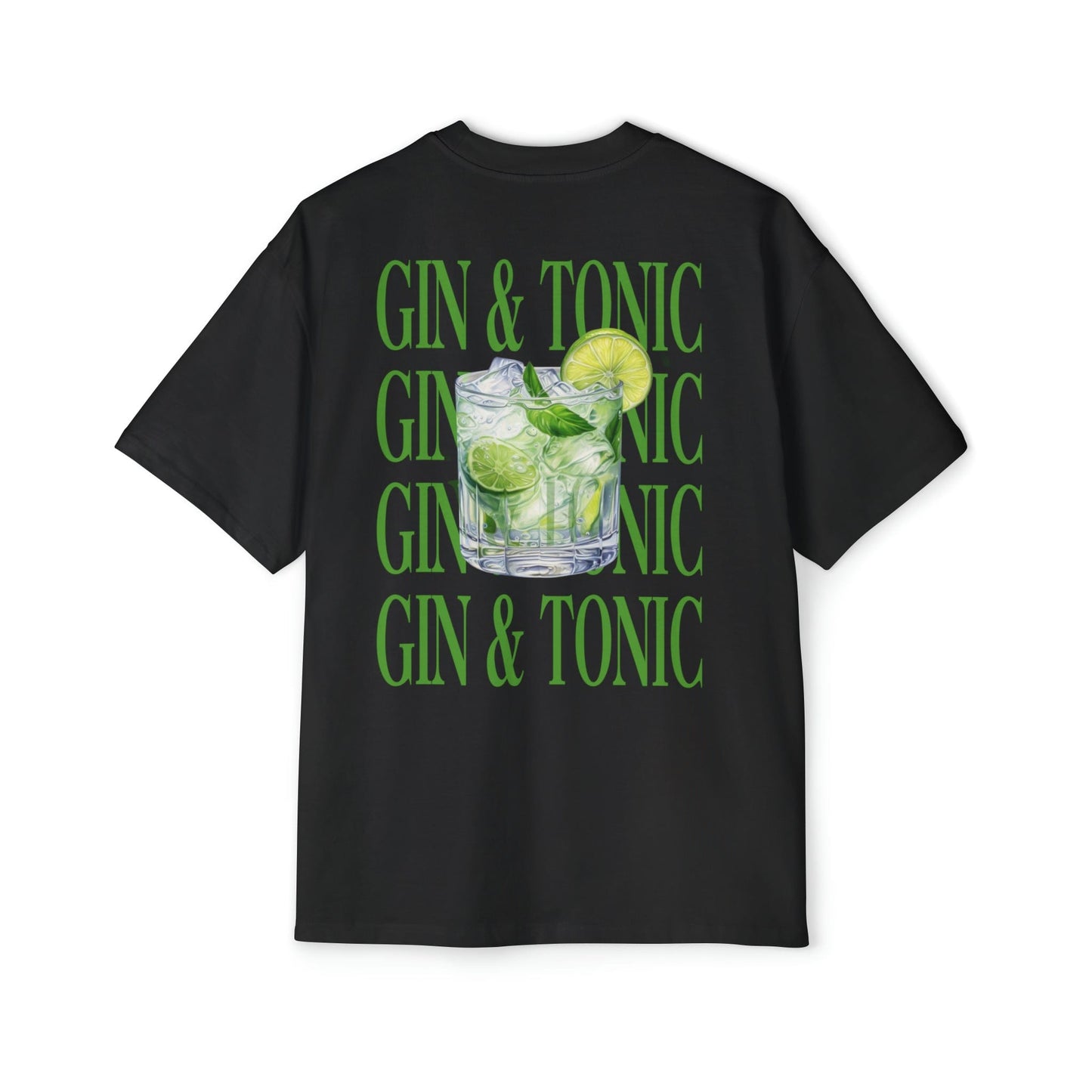 Gin & Tonic Oversized Tee Graphic Tees Australia Black / S Graphic T-Shirt Australia -  Cool Graphic T-Shirts Online -  Gin & Tonic Oversized Tee | Oversized Graphic T-Shirts Australia